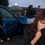 woman-sitting-on-side-of-road-after-car-accident-wondering-what-happens-to-your-body-after-a-car-accident